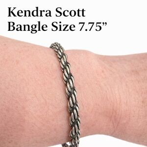 Genuine Kendra Scott Twisted Silver Bracelet Size 7.75”